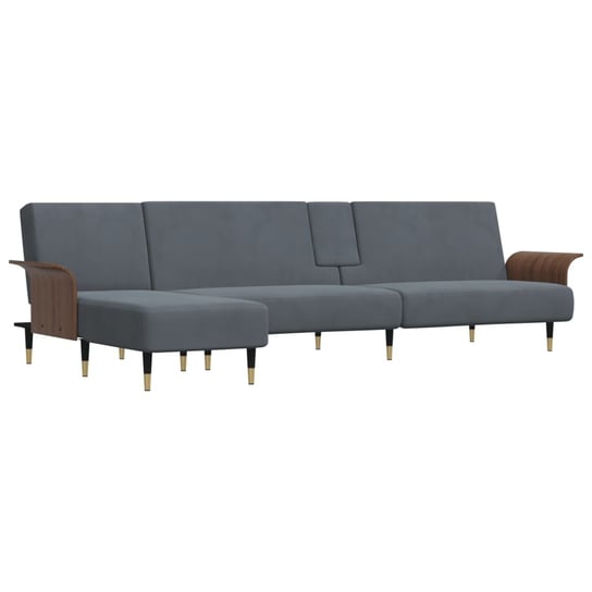 Sofa rozkładana L, ciemnoszara, 279x140x70 cm, aks vidaXL