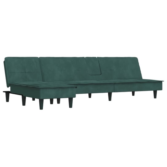 Sofa rozkładana L, ciemnozielona, 255x140x70 cm, a vidaXL