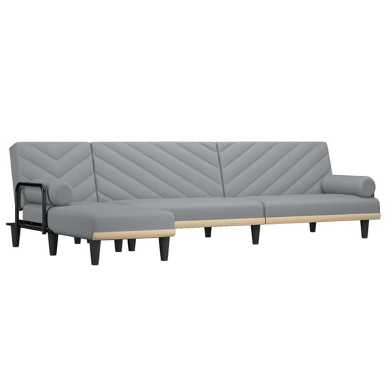 Sofa rozkładana L, jasnoszara, 260x140x70 cm, tkan vidaXL