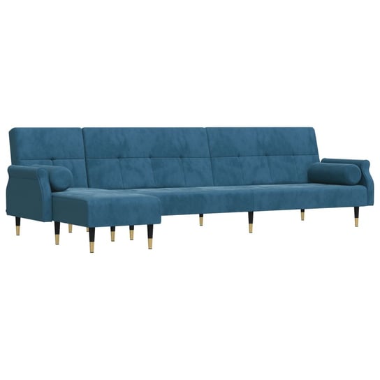 Sofa rozkładana L, niebieska, 271x140x70 cm, aksam vidaXL