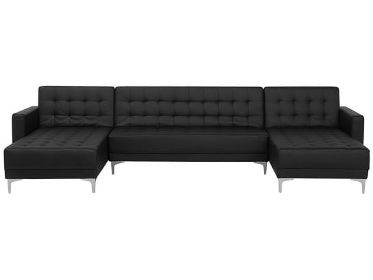 Sofa rozkładana podkowa BELIANI Aberdeen, czarna, 83x348x168 cm Beliani