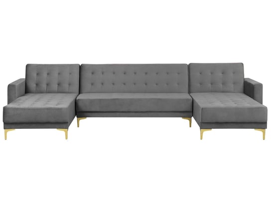 Sofa rozkładana podkowa BELIANI Aberdeen, szara, 83x348x168 cm Beliani