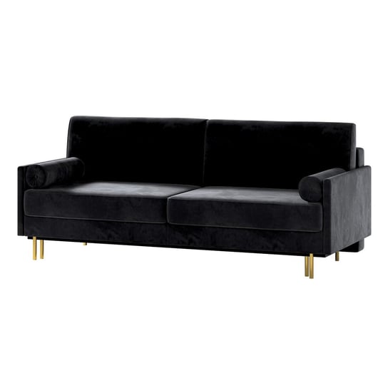 Sofa rozkładana Santana, czarny, 212 x 96 x 87 cm, Tkaniny tapicerskie - sofy Inna marka