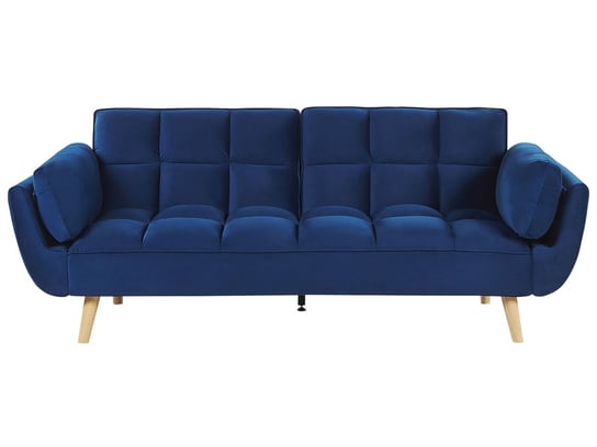 Sofa rozkładana welurowa niebieska ASBY Beliani