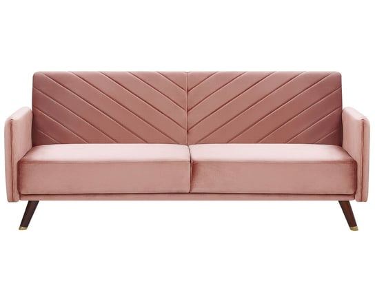 Sofa rozkładana welurowa różowa SENJA Beliani