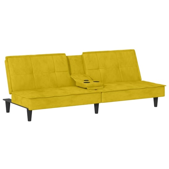 Sofa rozkładana żółta aksamit 200x89x70 cm Zakito Europe