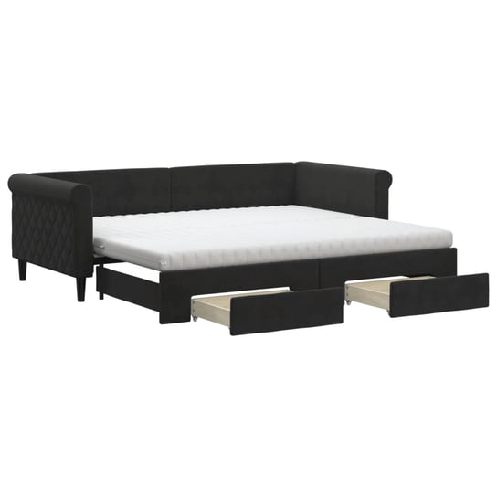 Sofa rozsuwana 2-w-1, czarna, 229x100x68 cm Inna marka