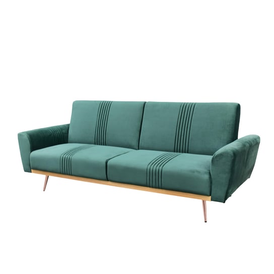Sofa SAMTIGE 3-osobowa welurowa zielona 212 x 84 x 86,5 cm HOMLA Homla