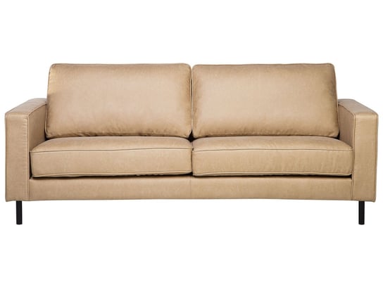 Sofa skórzana BELIANI Savalen, 3-osobowa, beżowa, 87x207x91 cm Beliani