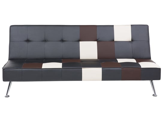 Sofa skórzana rozkładana BELIANI Olsker, czarna, 178x92x78 cm Beliani