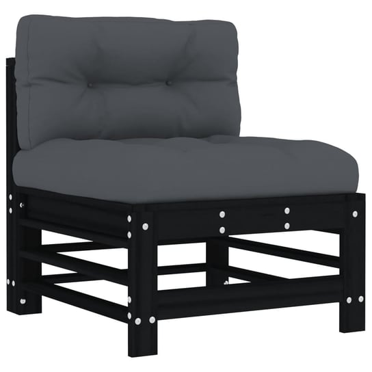 Sofa środkowa drewniana 57,5x63,5x60 cm, czarna / AAALOE Inna marka