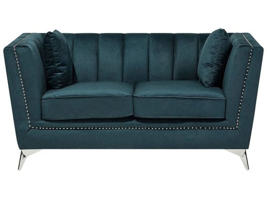 Sofa tapicerowana BELIANI Gaula, 2-osobowa, niebiesko-zielona, 77x160x80 cm Beliani