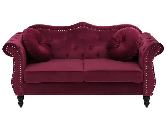 Sofa tapicerowana BELIANI Skien, 2-os., ciemnoczerwona, 91x165x83 cm Beliani