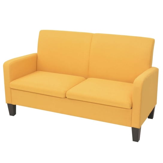 Sofa tapicerowana vidaXL, 2-osobowa, żółta, 135x65x76 cm vidaXL