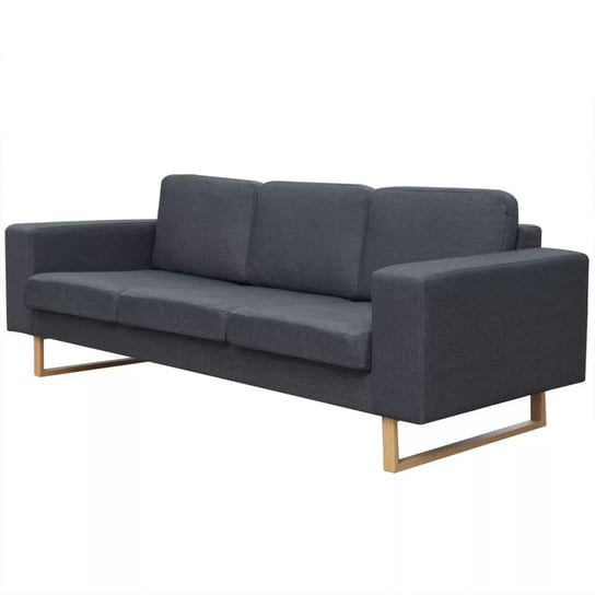 Sofa tapicerowana vidaXL, 3-osobowa, ciemnoszara, 200x82x76 cm vidaXL