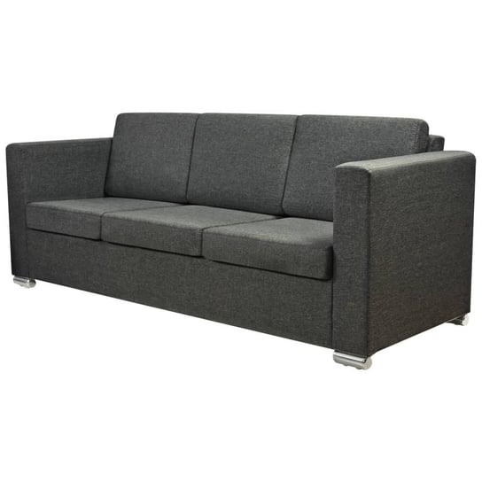 Sofa tapicerowana vidaXL, 3-osobowa, szara, 191x73x78 cm vidaXL