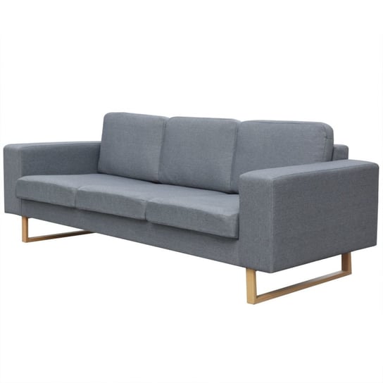 Sofa tapicerowana vidaXL, 3-osobowa, szara, 200x82x76 cm vidaXL