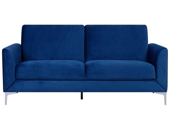 Sofa trzyosobowa welur ciemnoniebieska FENES Beliani