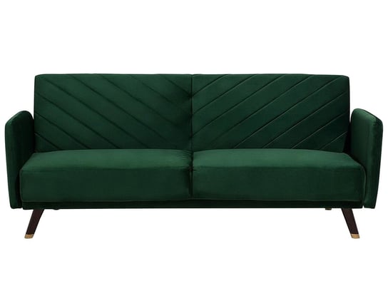 Sofa trzyosobowa welurowa BELIANI Senja, zielona, 57x181 cm Beliani