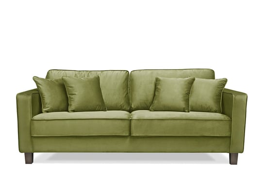 Sofa trzyosobowa z dodatkowymi poduszkami oliwkowa KANO Konsimo