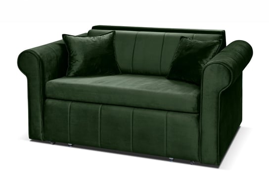 Sofa velvet glamour z dodatkowymi poduszkami butelkowa zieleń LAVIO Konsimo