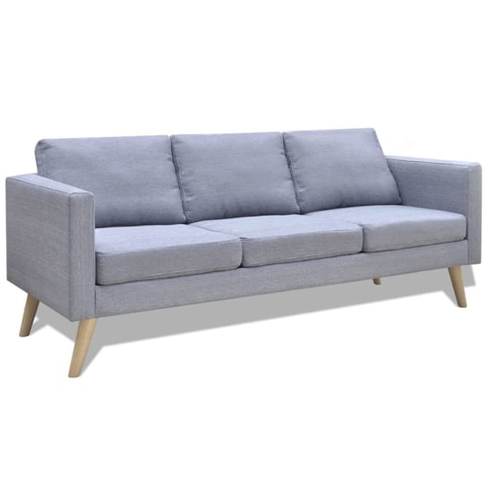 Sofa vidaXL, 3-osobowa, jasnoszara, 168 x 70 x 73 cm vidaXL