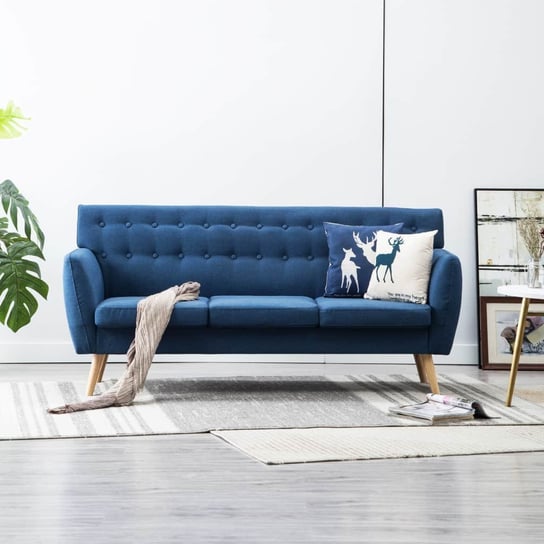 Sofa VIDAXL, niebieska, 3-osobowa, 172x70x82 cm vidaXL