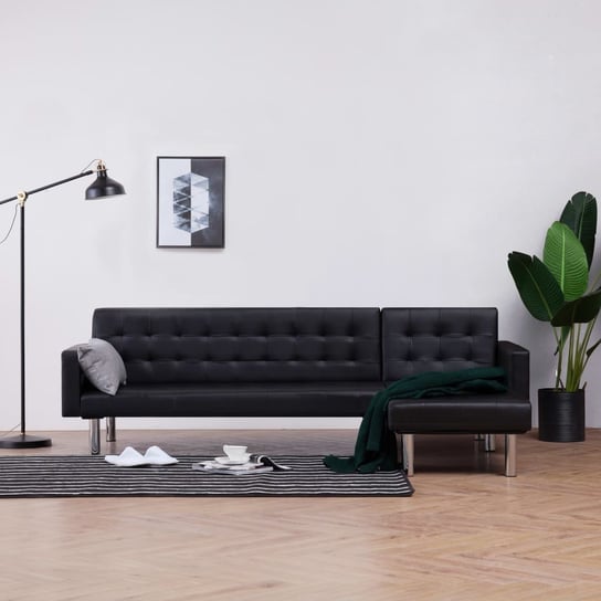 Sofa w kształcie litery L VIDAXL, czarna, 218x86x69 cm vidaXL