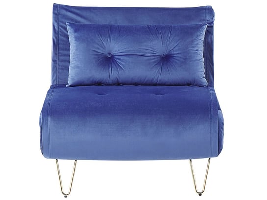 Sofa welurowa rozkładana ciemnoniebieska VESTFOLD Beliani