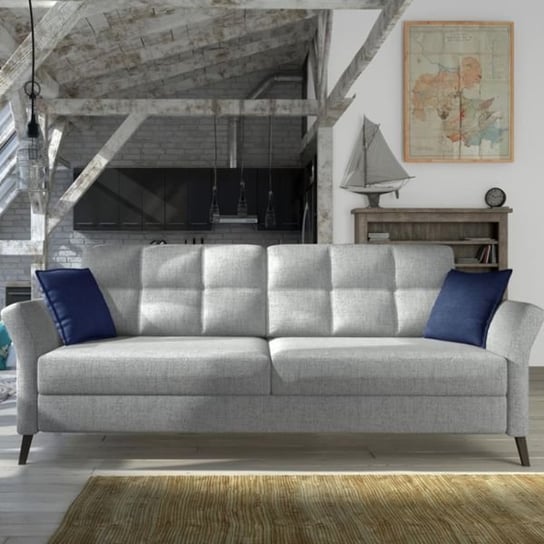Sofa z funkcją spania i pojemnikiem WERSAL Fuego, szara, 89x99x236 cm Wersal