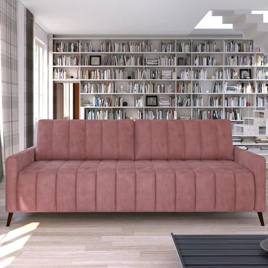 Sofa z funkcją spania i pojemnikiem WERSAL Molly, różowa, 91x101x226 cm Wersal