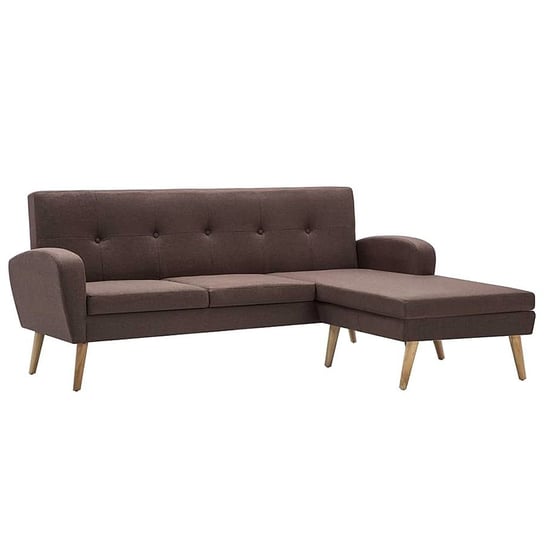 Sofa z leżanką ELIOR Anita 4Q, brązowa, 79x136x186 cm Elior