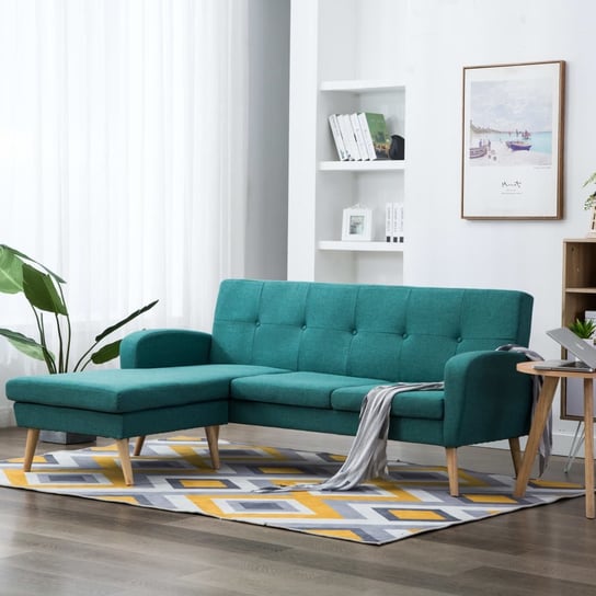 Sofa z leżanką VIDAXL, zielona, 186x136x79 cm vidaXL