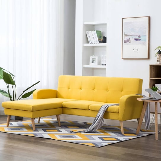 Sofa z leżanką VIDAXL, żółta, 186x136x79 cm vidaXL