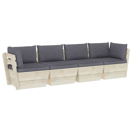 Sofa z palet VIDAXL, brązowo-antracytowa, 240x60x65 cm vidaXL
