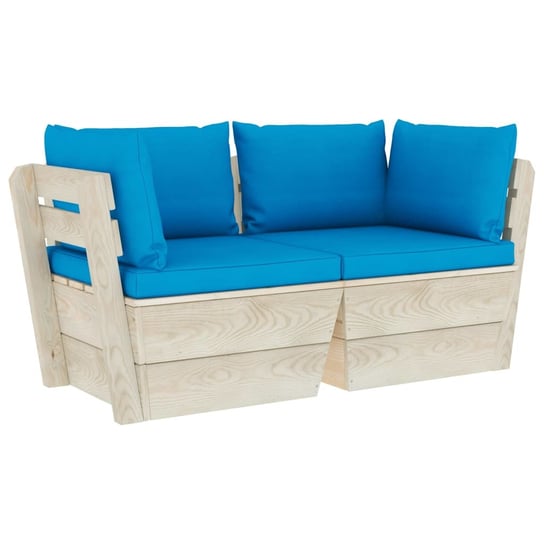 Sofa z palet VIDAXL, brązowo-niebieska, 120x60x65 cm vidaXL
