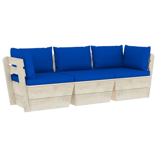 Sofa z palet VIDAXL, brązowo-niebieska, 180x60x65 cm vidaXL