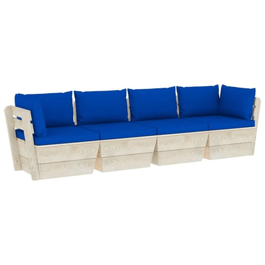 Sofa z palet VIDAXL, brązowo-niebieska, 240x60x65 cm vidaXL