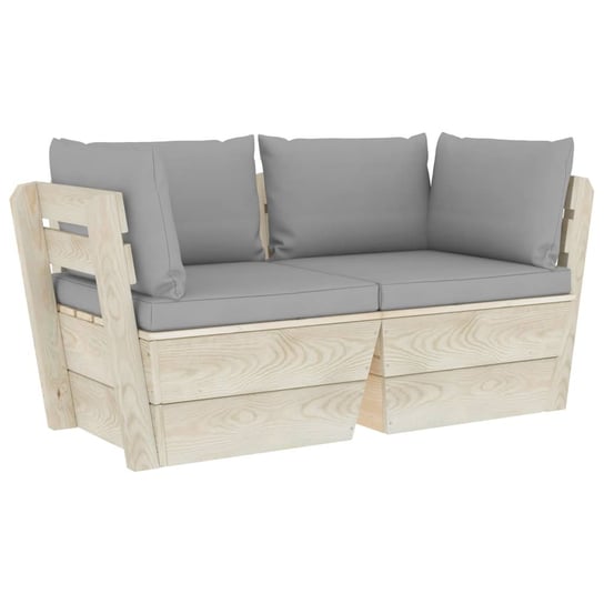 Sofa z palet VIDAXL, brązowo-szara, 120x60x65 cm vidaXL