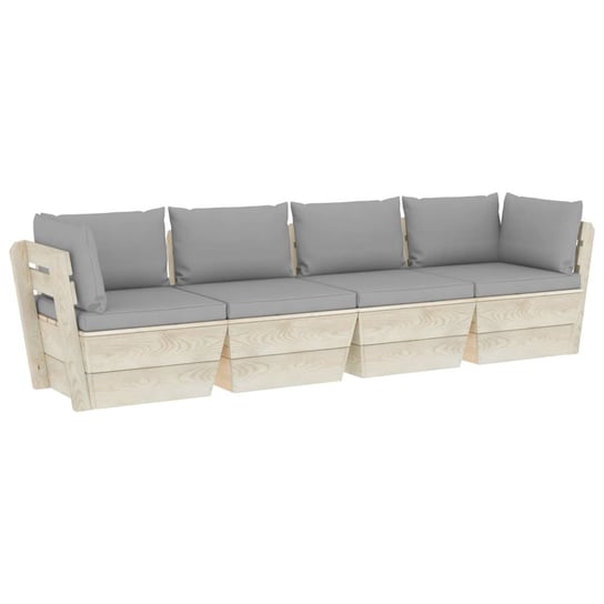 Sofa z palet VIDAXL, brązowo-szara, 240x60x65 cm vidaXL