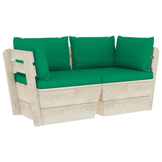 Sofa z palet VIDAXL, brązowo-zielona, 120x60x65 cm vidaXL