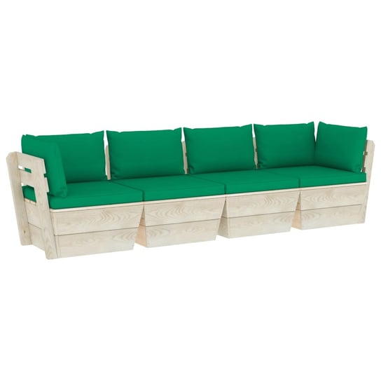 Sofa z palet VIDAXL, brązowo-zielona, 240x60x65 cm vidaXL
