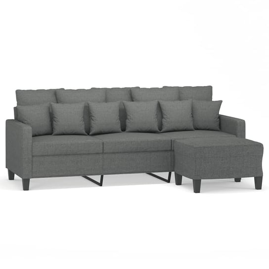 Sofa z podnóżkiem 3-osobowa, ciemnoszara, 198x77x8 Zakito Europe