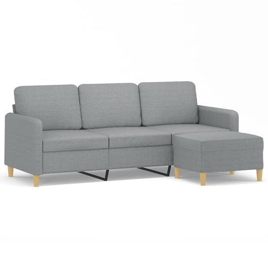 Sofa z podnóżkiem 3-osobowa, jasnoszary, 198x77x80 / AAALOE Inna marka