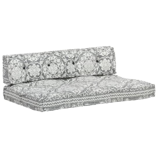 Sofa z poduszek na paletę, tkanina, jasnoszary patchwork vidaXL