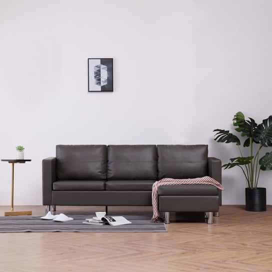Sofa z poduszkami VIDAXL, 3 osobowa, szara, 188x122x77 cm vidaXL
