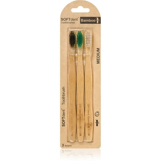 SOFTdent Bamboo Medium - 3 pack bambusowa szczoteczka do zębów 3 szt. Inna marka