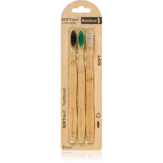 SOFTdent Bamboo Soft - 3 pack bambusowa szczoteczka do zębów 3 szt. Inna marka