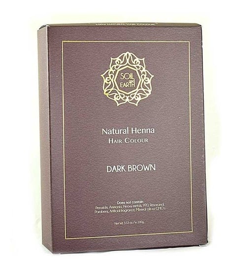 Soil and Earth, henna indyjska do włosów, Dark Brown Ciemny Brąz, 100 g Soil and Earth