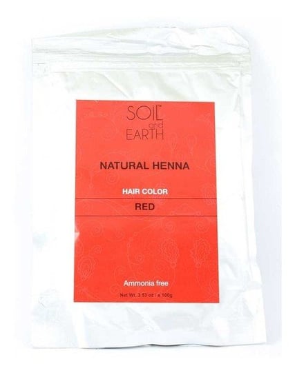 Soil and Earth, naturalna henna Indyjska, czerwona, 100 g Soil and Earth